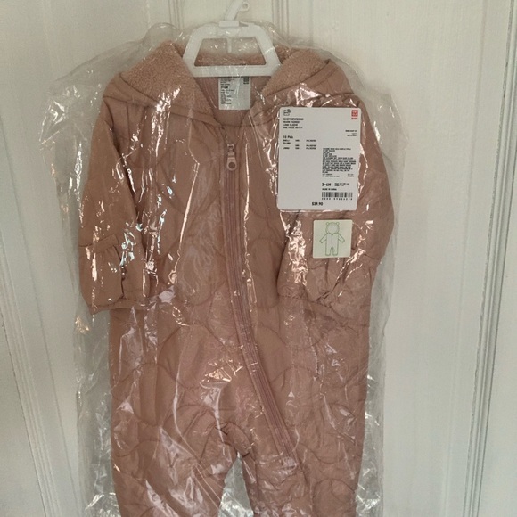 Pink Teddy Bear Padded fleece lined One Piece winter Suit, NWT, 3-6 Months - Picture 5 of 6